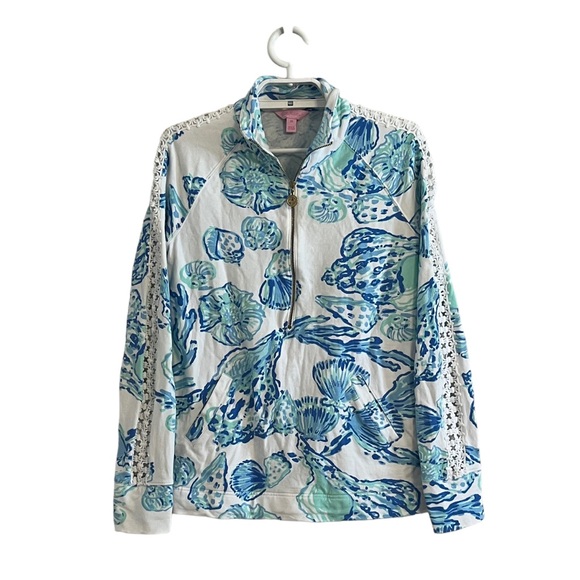 Pull-over Lilly Pulitzer 33261 – Skipper Pullover Breakwater Blue, Taille PXS, Femmes, Actif, Neuf